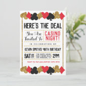 カジノトランプのポーカー誕生日 招待状 (スタンド正面)