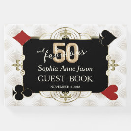 カジノトランプのポーカー3D 50と素晴らしい誕生日パーティー ゲストブック