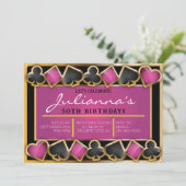 カジノナイトガールズバースデーパーティードカード招待状 案内状 (スタンド正面)