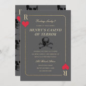 カジノナイトスカルデスパーティの招待状 招待状 (正面/裏面)