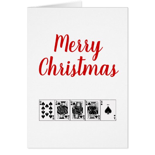 カジノナイトトランプのポーカー王室のストレートフラッシュクリスマス (正面)