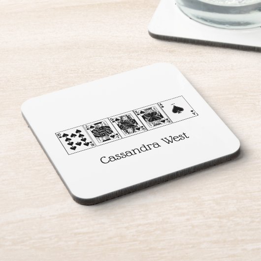 カジノナイトトランプのポーカー王室のストレートフラッシュスペード コースター (左側)