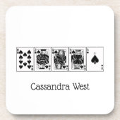 カジノナイトトランプのポーカー王室のストレートフラッシュスペード コースター (正面)