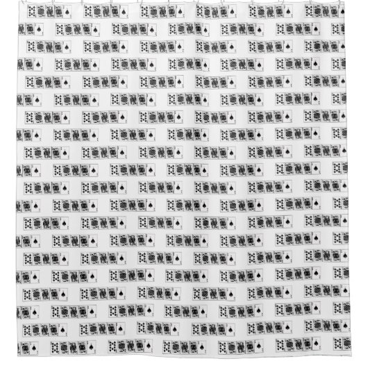 カジノナイトトランプのポーカー王室のストレートフラッシュスペード シャワーカーテン (正面)