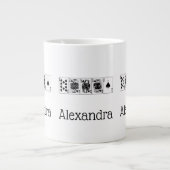 カジノナイトトランプのポーカー王室のストレートフラッシュスペード ジャンボコーヒーマグカップ (正面)