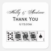 カジノナイトトランプのポーカー王室のストレートフラッシュスペード スクエアシール (正面)