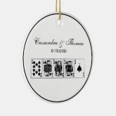 カジノナイトトランプのポーカー王室のストレートフラッシュスペード セラミックオーナメント (右)