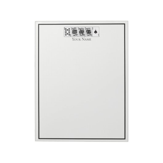 カジノナイトトランプのポーカー王室のストレートフラッシュスペード ノートパッド (回転)