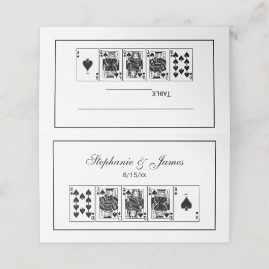 カジノナイトトランプのポーカー王室のストレートフラッシュスペード プレイスカード (外部開封)