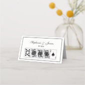 カジノナイトトランプのポーカー王室のストレートフラッシュスペード プレイスカード (正面)