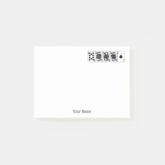 カジノナイトトランプのポーカー王室のストレートフラッシュスペード ポストイット (正面)