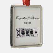 カジノナイトトランプのポーカー王室のストレートフラッシュスペード メタルオーナメント (右)