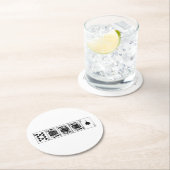 カジノナイトトランプのポーカー王室のストレートフラッシュスペード ラウンドペーパーコースター (インサイチュ)