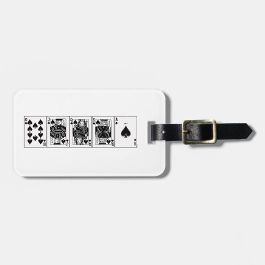 カジノナイトトランプのポーカー王室のストレートフラッシュスペード ラゲッジタグ (正面横)