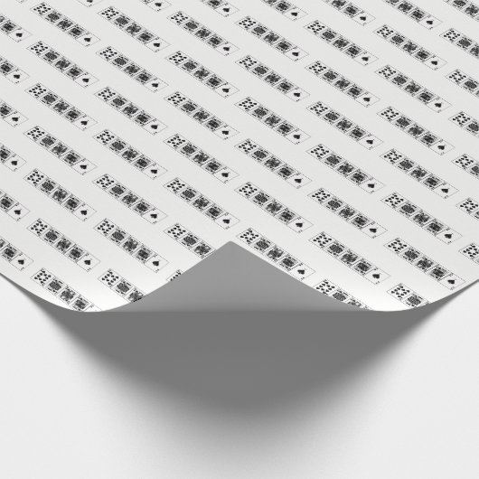 カジノナイトトランプのポーカー王室のストレートフラッシュスペード ラッピングペーパー (角)