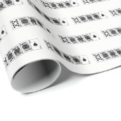 カジノナイトトランプのポーカー王室のストレートフラッシュスペード ラッピングペーパー (ロールコーナー)