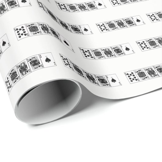 カジノナイトトランプのポーカー王室のストレートフラッシュスペード ラッピングペーパー (ロールコーナー)