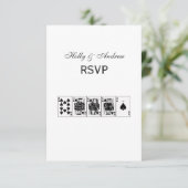 カジノナイトトランプのポーカー王室のストレートフラッシュスペード 出欠カード (スタンド正面)