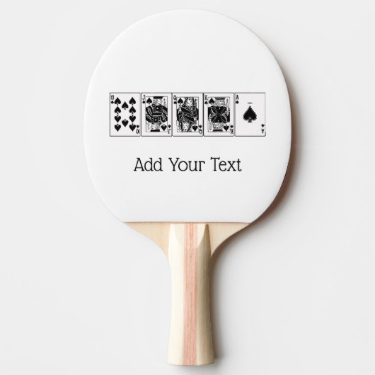 カジノナイトトランプのポーカー王室のストレートフラッシュスペード 卓球ラケット (正面)