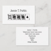 カジノナイトトランプのポーカー王室のストレートフラッシュスペード 名刺 (正面/裏面)