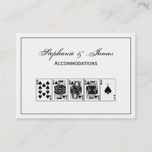 カジノナイトトランプのポーカー王室のストレートフラッシュスペード 名刺 (正面)