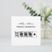 カジノナイトトランプのポーカー王室のストレートフラッシュスペード 招待状 (スタンド正面)