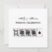 カジノナイトトランプのポーカー王室のストレートフラッシュスペード 招待状 (正面)