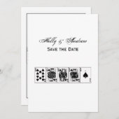 カジノナイトトランプのポーカー王室のストレートフラッシュスペード 招待状 (正面/裏面)