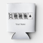 カジノナイトトランプのポーカー王室のストレートフラッシュスペード 缶クーラー (正面)