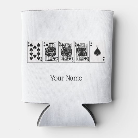 カジノナイトトランプのポーカー王室のストレートフラッシュスペード 缶クーラー (正面)