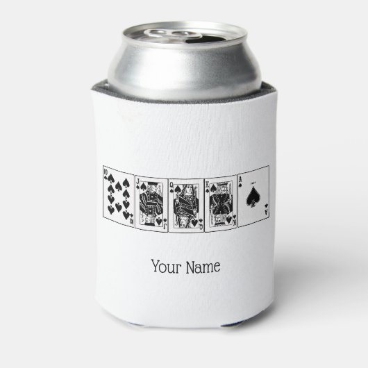 カジノナイトトランプのポーカー王室のストレートフラッシュスペード 缶クーラー (缶裏面)