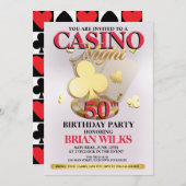 カジノナイトバースデーパーティーの招待 招待状 (正面/裏面)