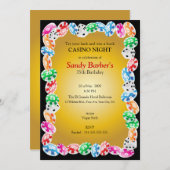 カジノナイトバースデーパーティー招待テンプレート 招待状 (正面/裏面)