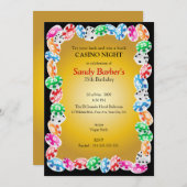 カジノナイトバースデーパーティー招待テンプレート 招待状 (正面/裏面)