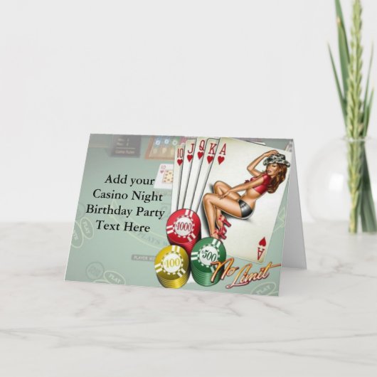 カジノナイトバースデーパーティ招待状 招待状 (正面)