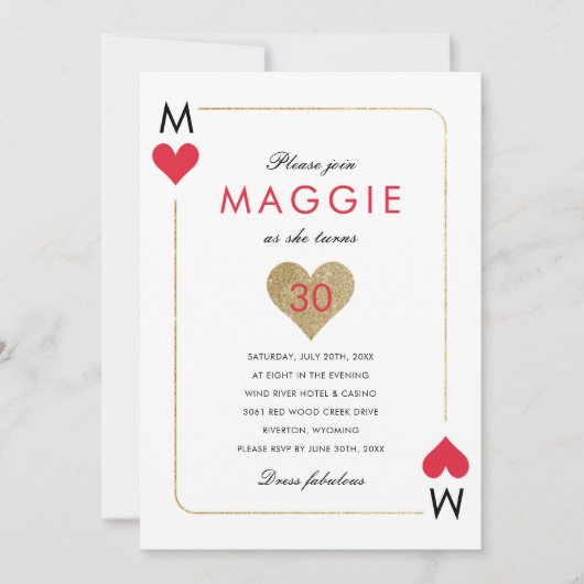 カジノナイトパーティの招待状 招待状 (正面)