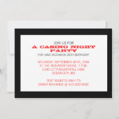 カジノナイトパーティーの招待状 招待状 (裏面)