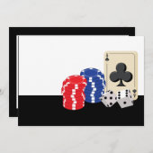 カジノナイトパーティーの招待状 招待状 (正面/裏面)