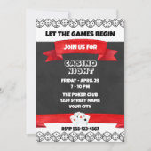 カジノナイトパーティー招待状 招待状 (正面)