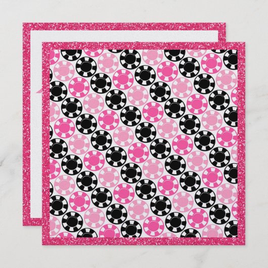 カジノナイトパーティー/資金調達招待状 招待状 (正面/裏面)