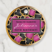 カジノナイトピンクバースデーパーティギフトラベル フェイバータグ (裏面)