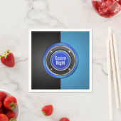 カジノナイトブラックアンドブルートランプのポーカーチップ スタンダードカクテルナプキン (インサイチュ)