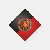 カジノナイトブラックアンドレッドトランプのポーカーチップ スタンダードカクテルナプキン (角)