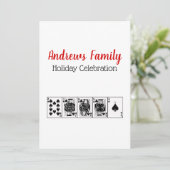 カジノナイトポーカーロイヤルストレートフラッシュクリスマス 招待状 (スタンド正面)