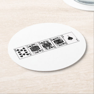 カジノナイトポーカー ロイヤルストレートフラッシュ スペード ラウンドペーパーコースター
