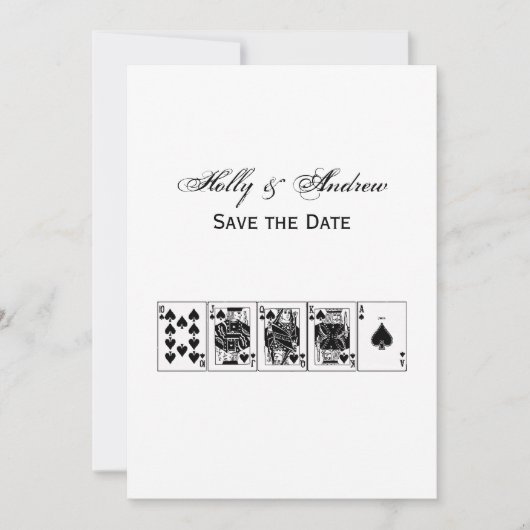 カジノナイトポーカー ロイヤルストレートフラッシュ スペード 招待状 (正面)