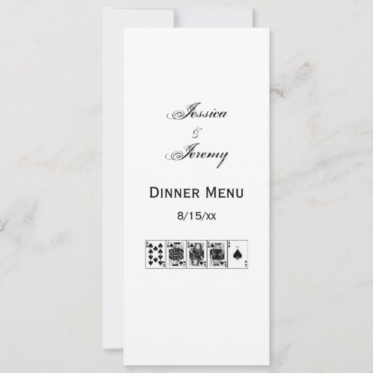 カジノナイトポーカー ロイヤルストレートフラッシュ スペード 招待状 (正面)