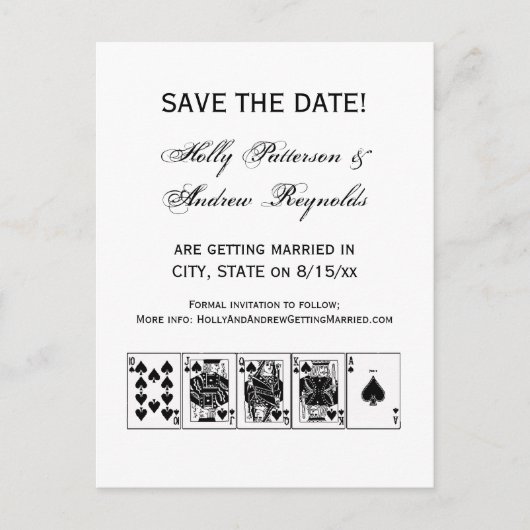 カジノナイトポーカー ロイヤルストレートフラッシュ スペード 案内ポストカード (正面)