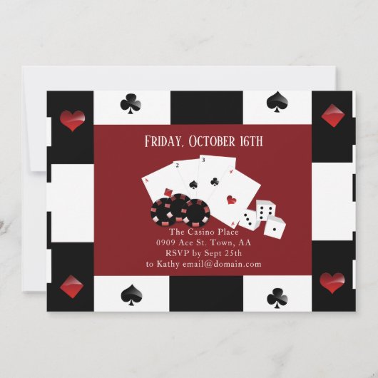 カジノナイトラスベガスバースデーパーティー 招待状 (裏面)