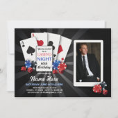 カジノナイトラスベガスフォト誕生日カード招待状 招待状 (正面)